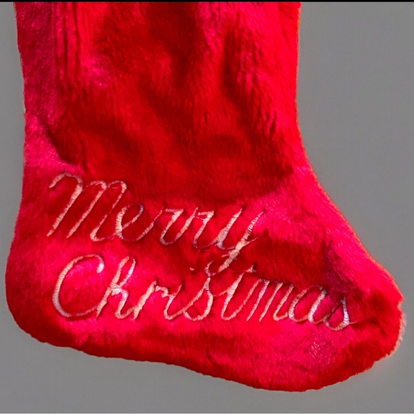 Vtg Smithy Stuffed Teddy Bear stocking Plush Santa Hat Red Christmas Holiday - Picture 3 of 5